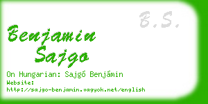 benjamin sajgo business card