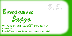 benjamin sajgo business card